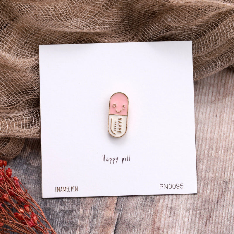 Enamel Pin - Happy Pill